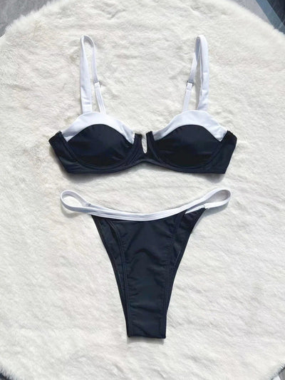 Oceana™ - Schwarzes Kontrast-Bikini-Set