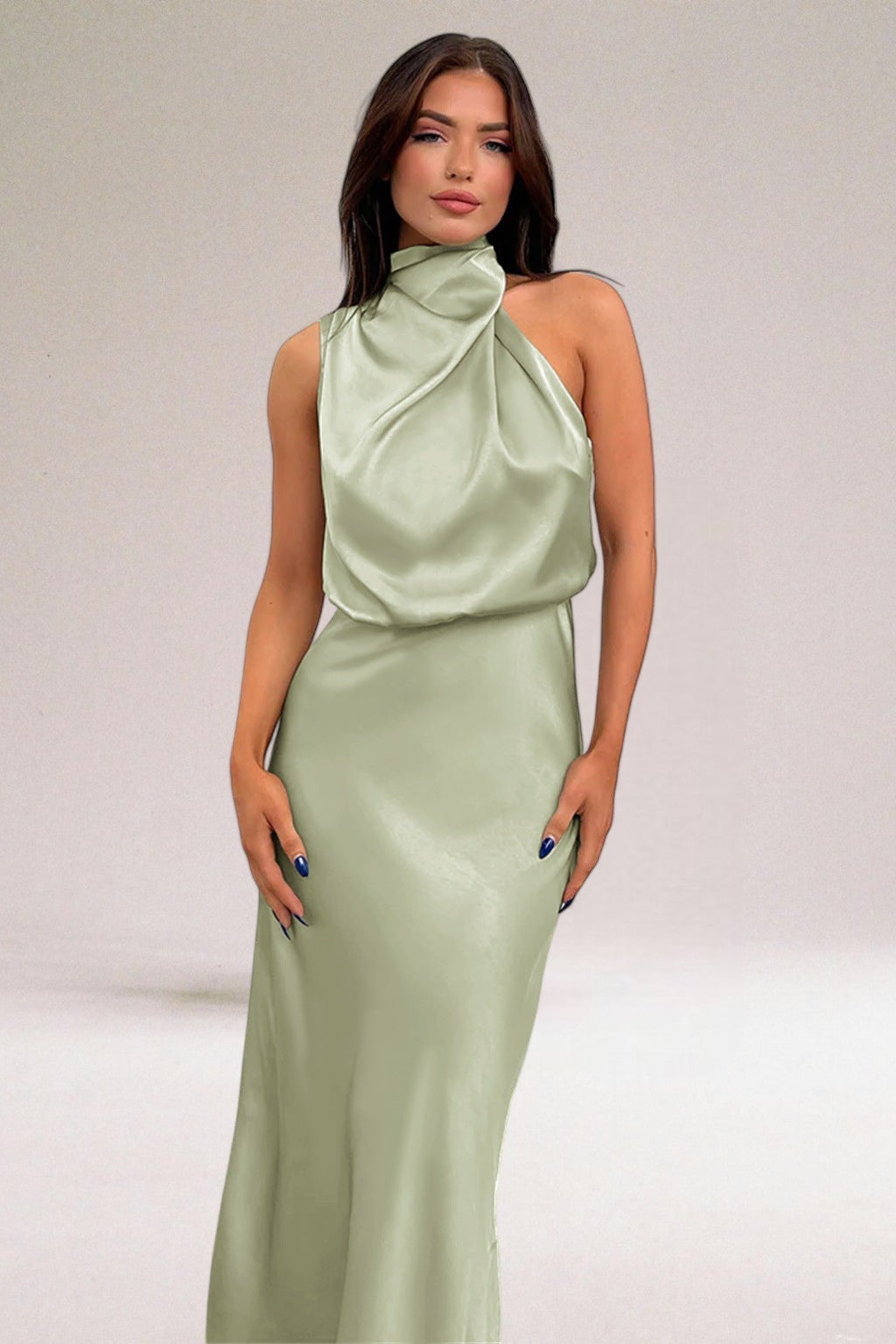Lou™ - Glamouröses Satinkleid mit Neckholder