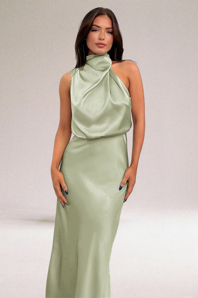 Lou™ - Glamouröses Satinkleid mit Neckholder
