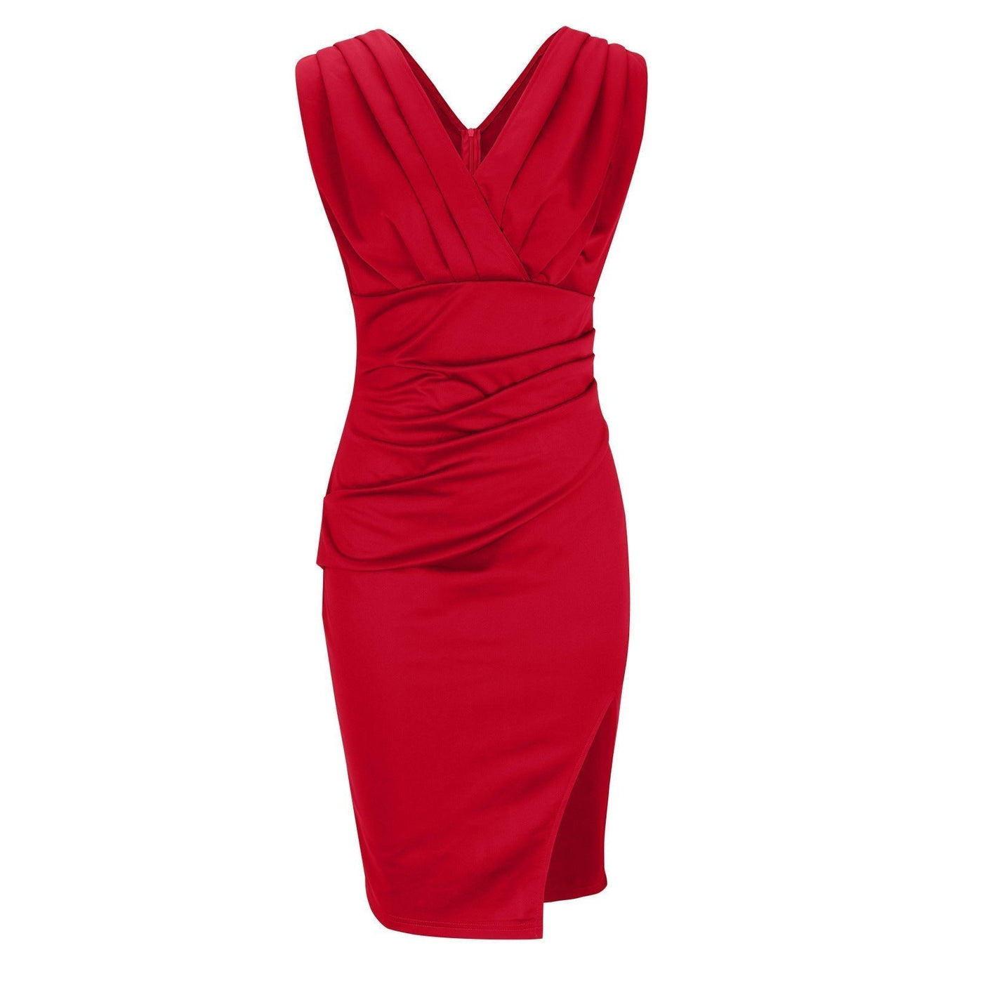 Fresia™ - Tailliertes Kleid mit V-Ausschnitt und Schlitzeinlage