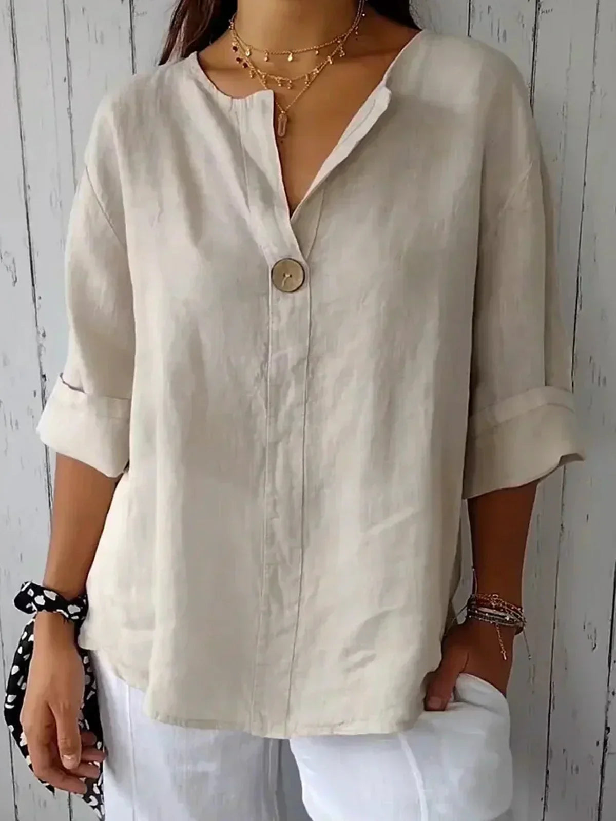 Jessa™ - Lässige Bluse mit V-Ausschnitt