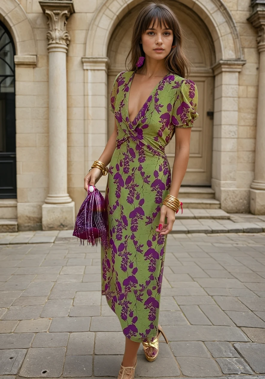 Lison™ - Langes Damenkleid mit Blumenprint