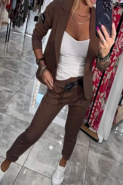 Moxie - Zweiteiliges Damen-Set Oberteil mit Jacke und Gummizug