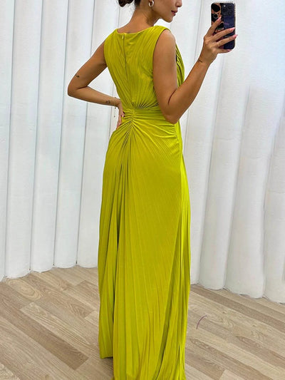Isabella™ - Plissiertes Maxi-Abendkleid