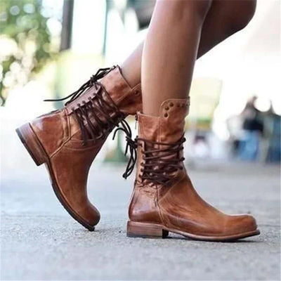 Lacey™ - Stilvolle Lederstiefel mit Schnürung