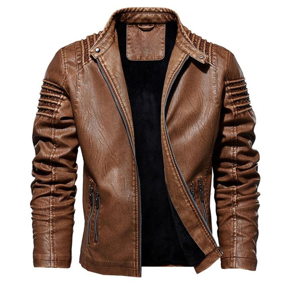 Marion™ - Braun Lederjacke