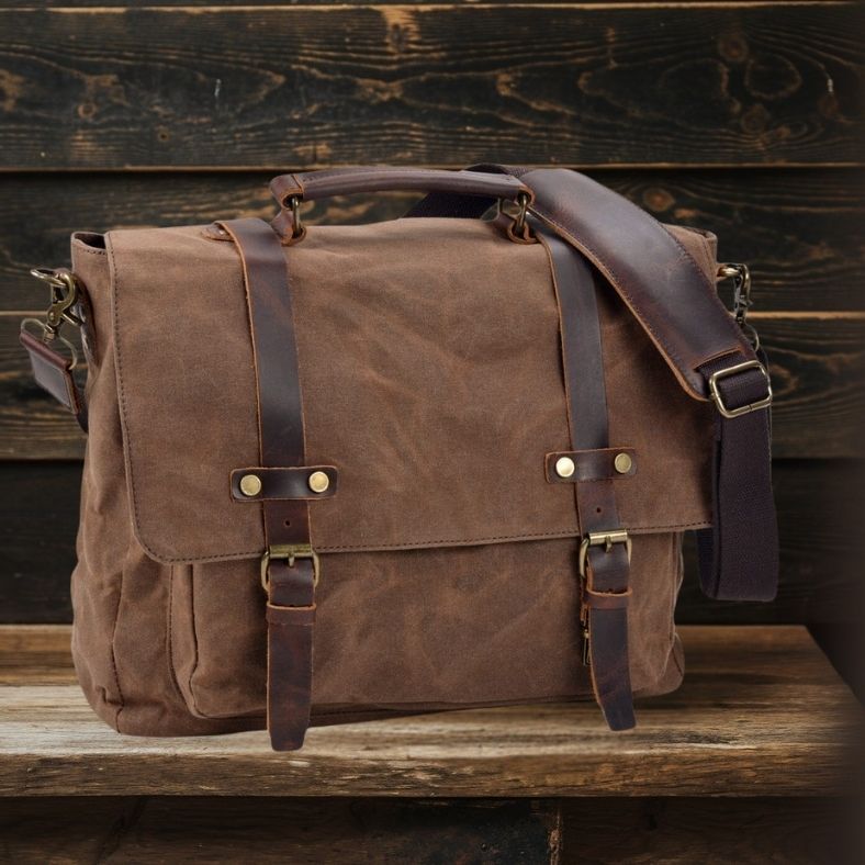Messenger Bag aus Segeltuch und Leder | BRUGES