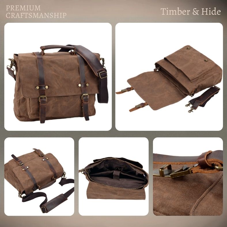 Messenger Bag aus Segeltuch und Leder | BRUGES