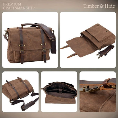 Messenger Bag aus Segeltuch und Leder | BRUGES