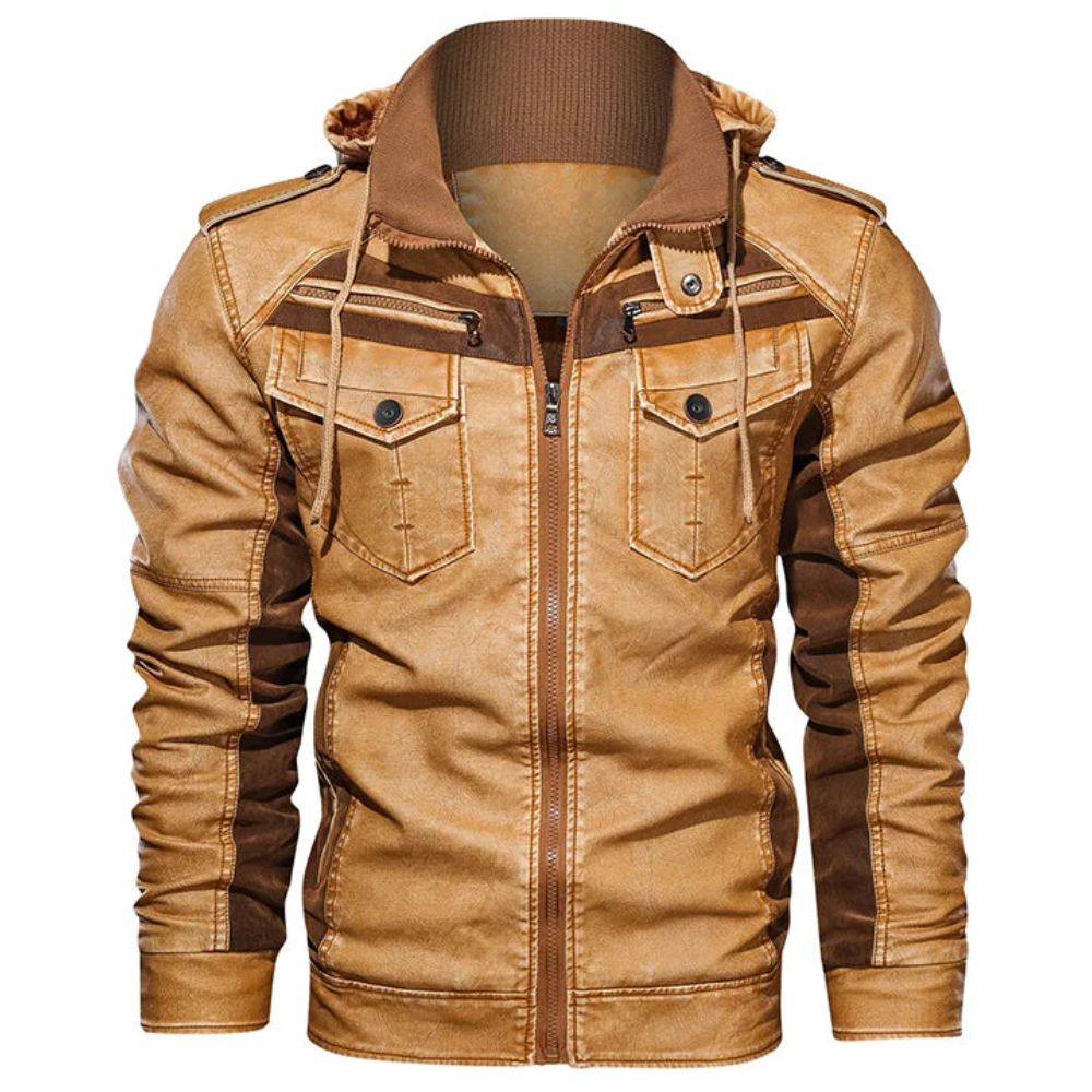 Titan™ - Orange Lederjacke