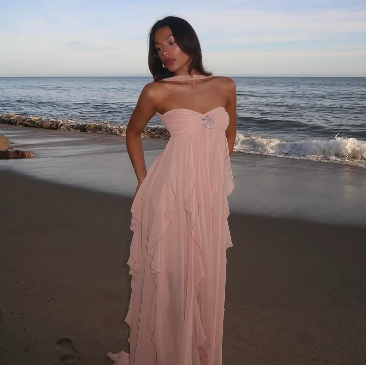 Colleen™ – Rüschen Trägerloses Maxikleid