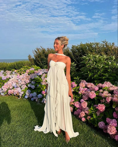 Colleen™ – Rüschen Trägerloses Maxikleid