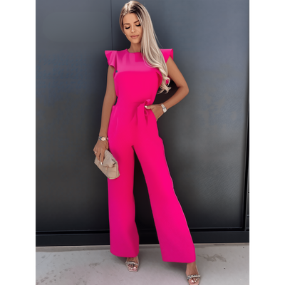 Jutta™ - Eleganter Jumpsuit mit Schleife an der Taille und Schmetterlingsärmeln