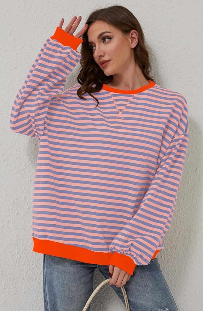 ANNELIE™ | GESTREIFTER STRICKPULLOVER