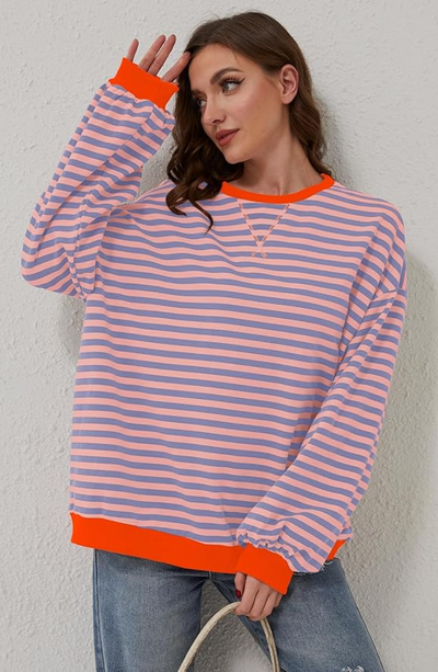 ANNELIE™ | GESTREIFTER STRICKPULLOVER