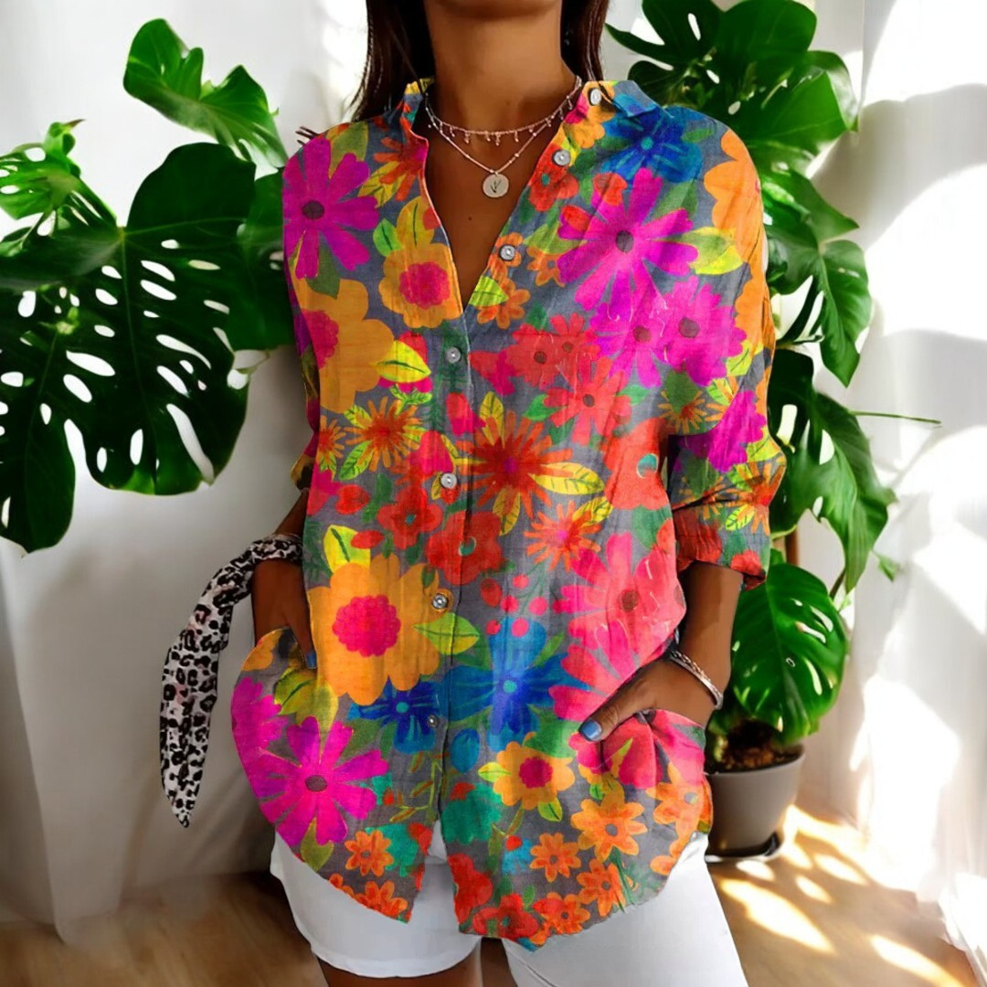 Talia™ - Vintage-Bluse mit Blumendruck