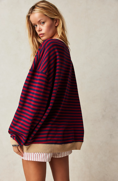 ANNELIE™ | GESTREIFTER STRICKPULLOVER