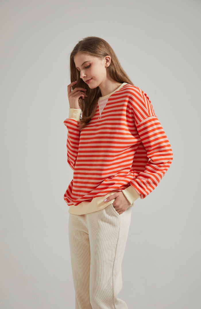 ANNELIE™ | GESTREIFTER STRICKPULLOVER