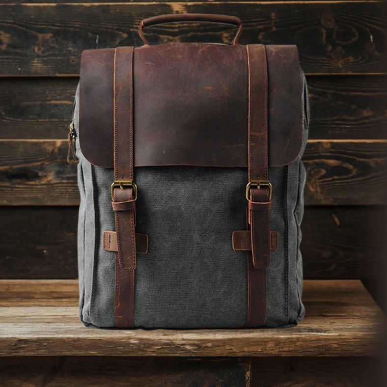 Harlan | Fashion Canvas Leder Schulranzen