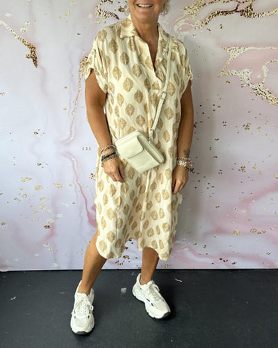 Liora™ - Lockeres Sommerkleid mit Reverskragen und kurzen Ärmeln