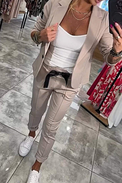 Moxie - Zweiteiliges Damen-Set Oberteil mit Jacke und Gummizug