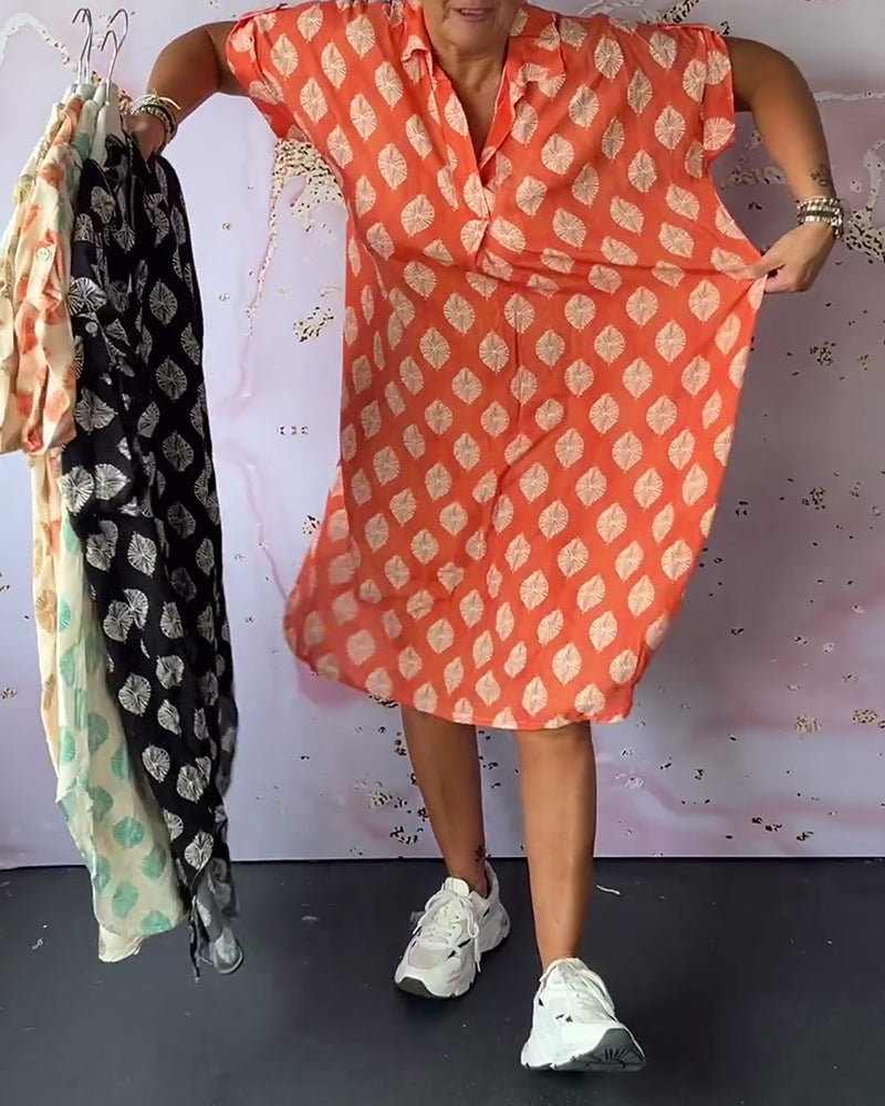 Liora™ - Lockeres Sommerkleid mit Reverskragen und kurzen Ärmeln