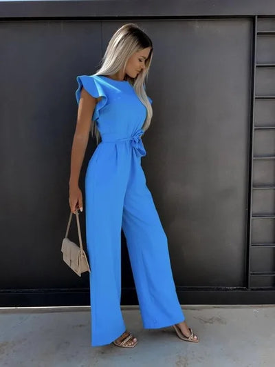 Nontokozo™ - Eleganter Jumpsuit mit Rüschen und Gürtel