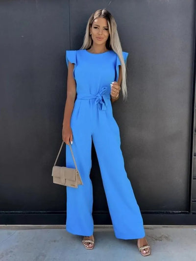 Nontokozo™ - Eleganter Jumpsuit mit Rüschen und Gürtel