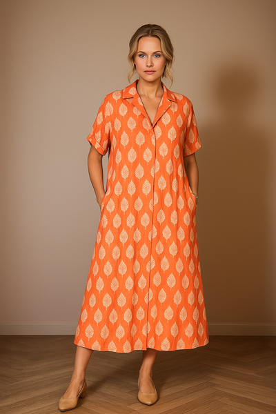 Liora™ - Lockeres Sommerkleid mit Reverskragen und kurzen Ärmeln