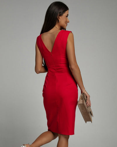 Fresia™ - Tailliertes Kleid mit V-Ausschnitt und Schlitzeinlage