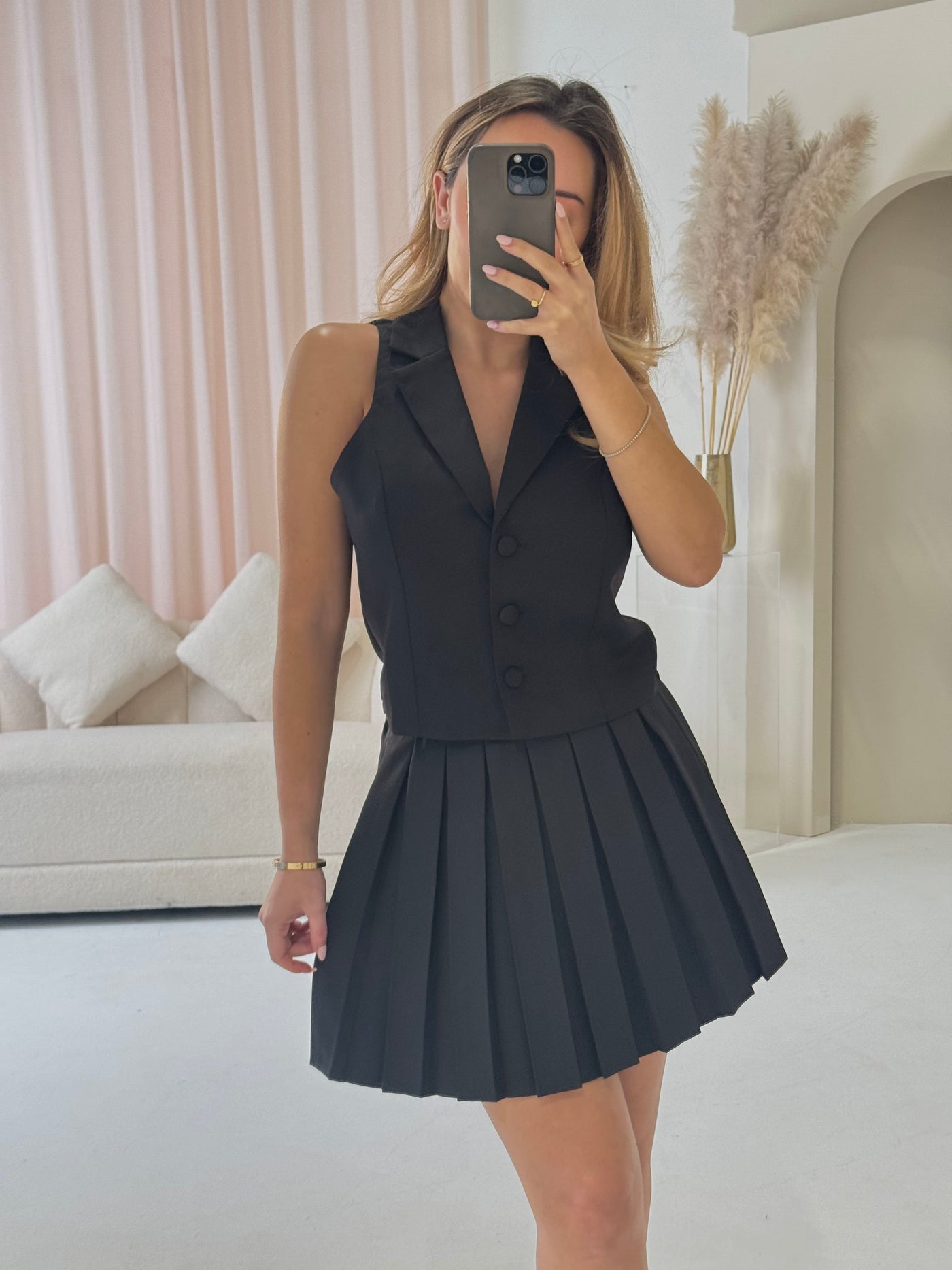 Marlene™ - Weste & Plissee-Minirock Co-Ord