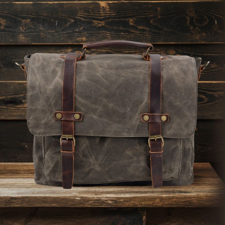 Messenger Bag aus Segeltuch und Leder | BRUGES