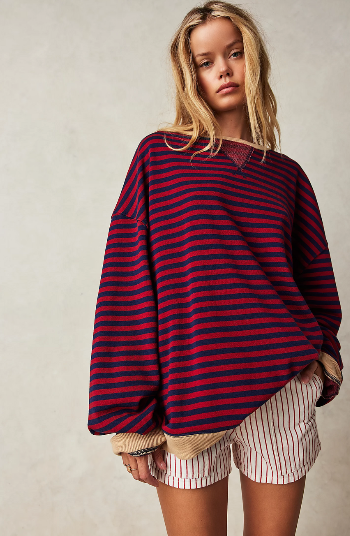 ANNELIE™ | GESTREIFTER STRICKPULLOVER