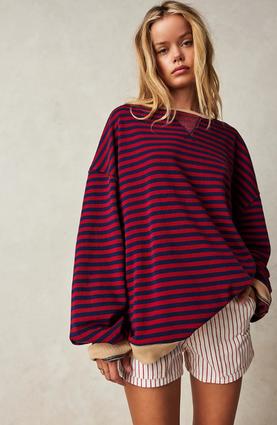 ANNELIE™ | GESTREIFTER STRICKPULLOVER