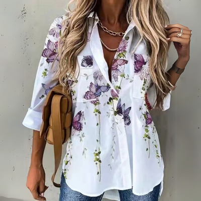 Amina™ - Schicke Bluse mit Kontrast