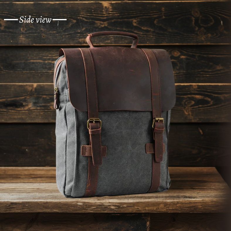 Harlan | Fashion Canvas Leder Schulranzen