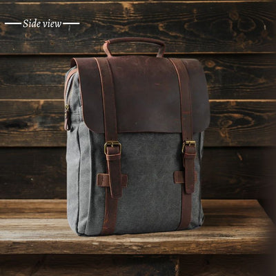 Harlan | Fashion Canvas Leder Schulranzen