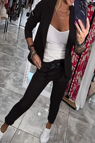 Moxie - Zweiteiliges Damen-Set Oberteil mit Jacke und Gummizug