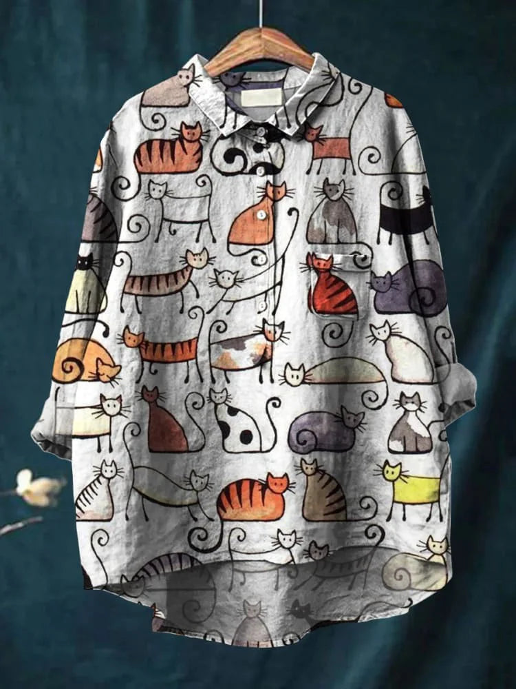 Thalia™ - Katzen-Kunst-Shirt