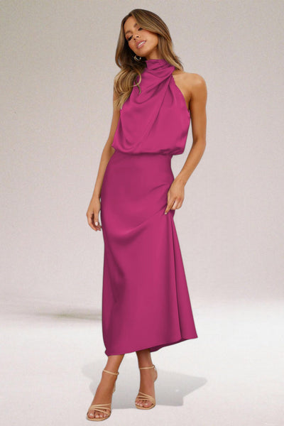 Lou™ - Glamouröses Satinkleid mit Neckholder