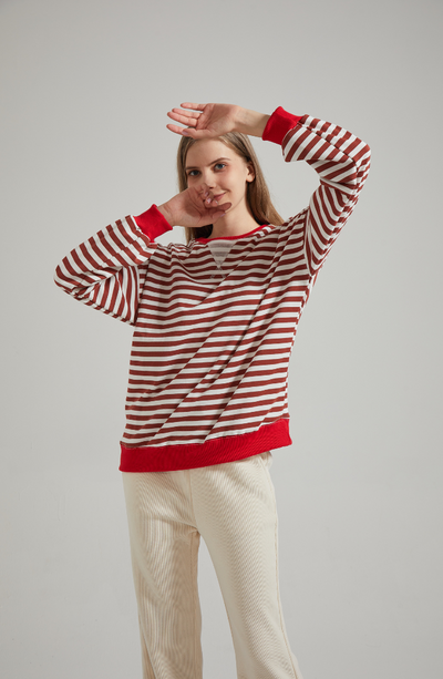ANNELIE™ | GESTREIFTER STRICKPULLOVER