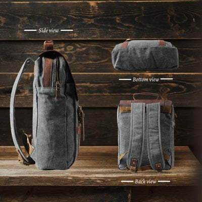 Harlan | Fashion Canvas Leder Schulranzen