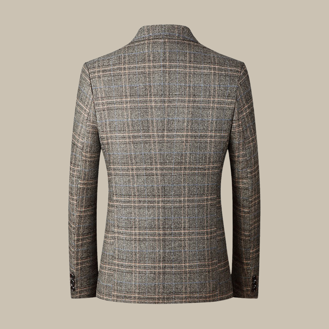 Herren - Klassischer karierter Vintage-Blazer mit Knopfverschluss für Herren