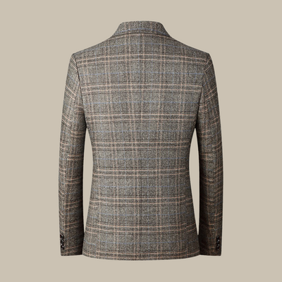 Herren - Klassischer karierter Vintage-Blazer mit Knopfverschluss für Herren