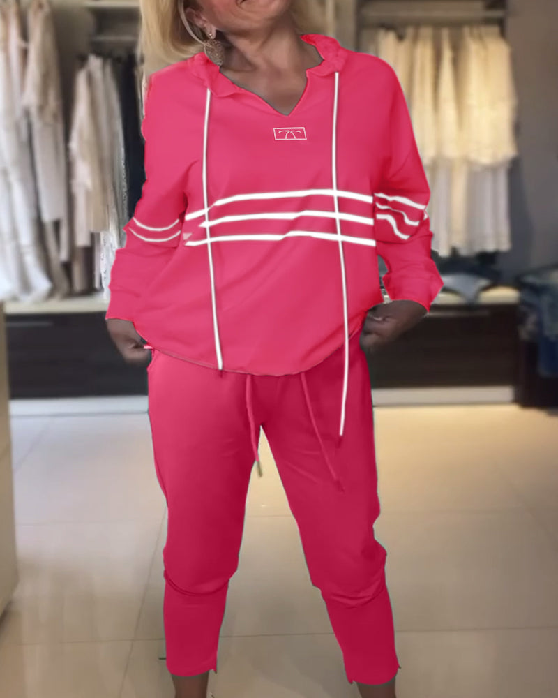 Mira - gestreifte Hose und Kapuzenjacke inklusive