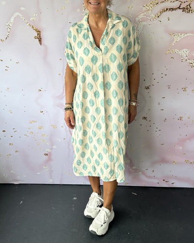 Liora™ - Lockeres Sommerkleid mit Reverskragen und kurzen Ärmeln