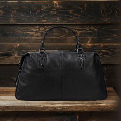 Schwarze Leder-Handtasche | AALBORG
