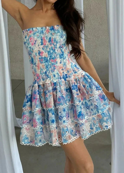 Malia™ - Trägerloses geblümtes Kleid