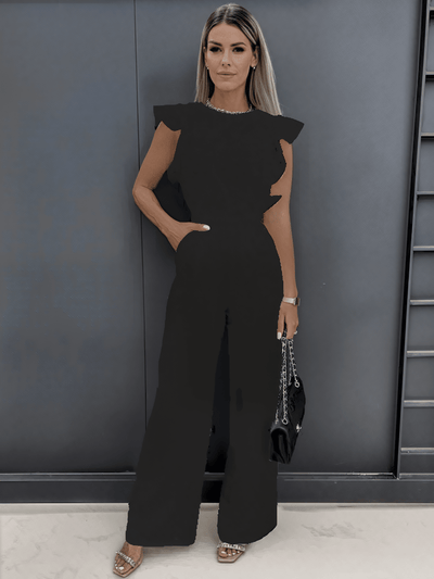 Jutta™ - Eleganter Jumpsuit mit Schleife an der Taille und Schmetterlingsärmeln