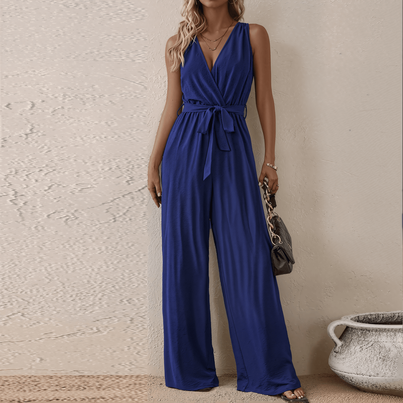 Solène™ - Leichter Sommer-Jumpsuit mit Bindegürtel
